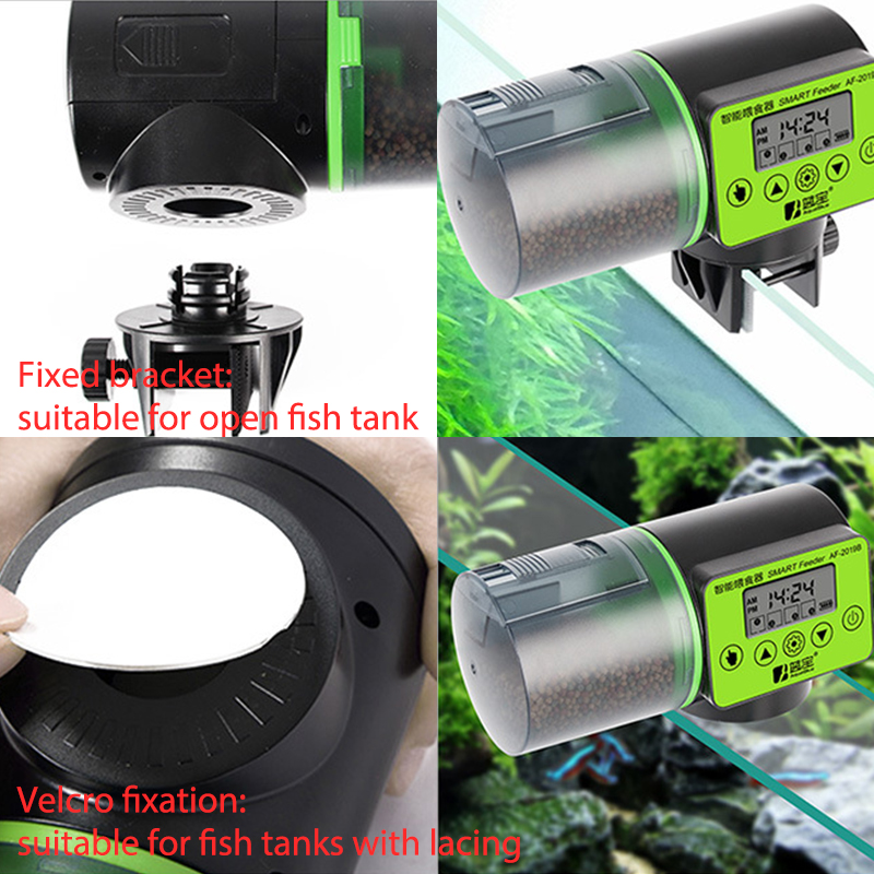 Cool automatisk fiskefoderautomat digital akvarium akvarium elektrisk plastik timer foderautomat madfodringsautomat værktøj fiskefoder