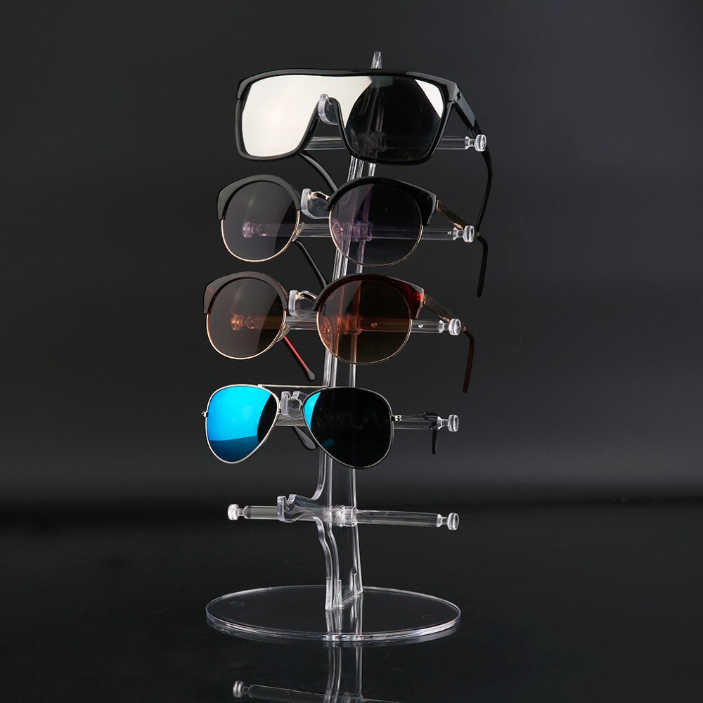 5 par solbriller briller akryl show rack counter briller display stativ holder gennemsigtig