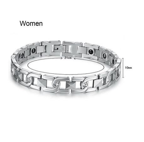 Zirkonia Silber Farbe Germanium Kette Paare Armbänder Liebe Armbinde für Liebhaber 'Verlobung Hochzeit Jahrestag Schild: Frauen