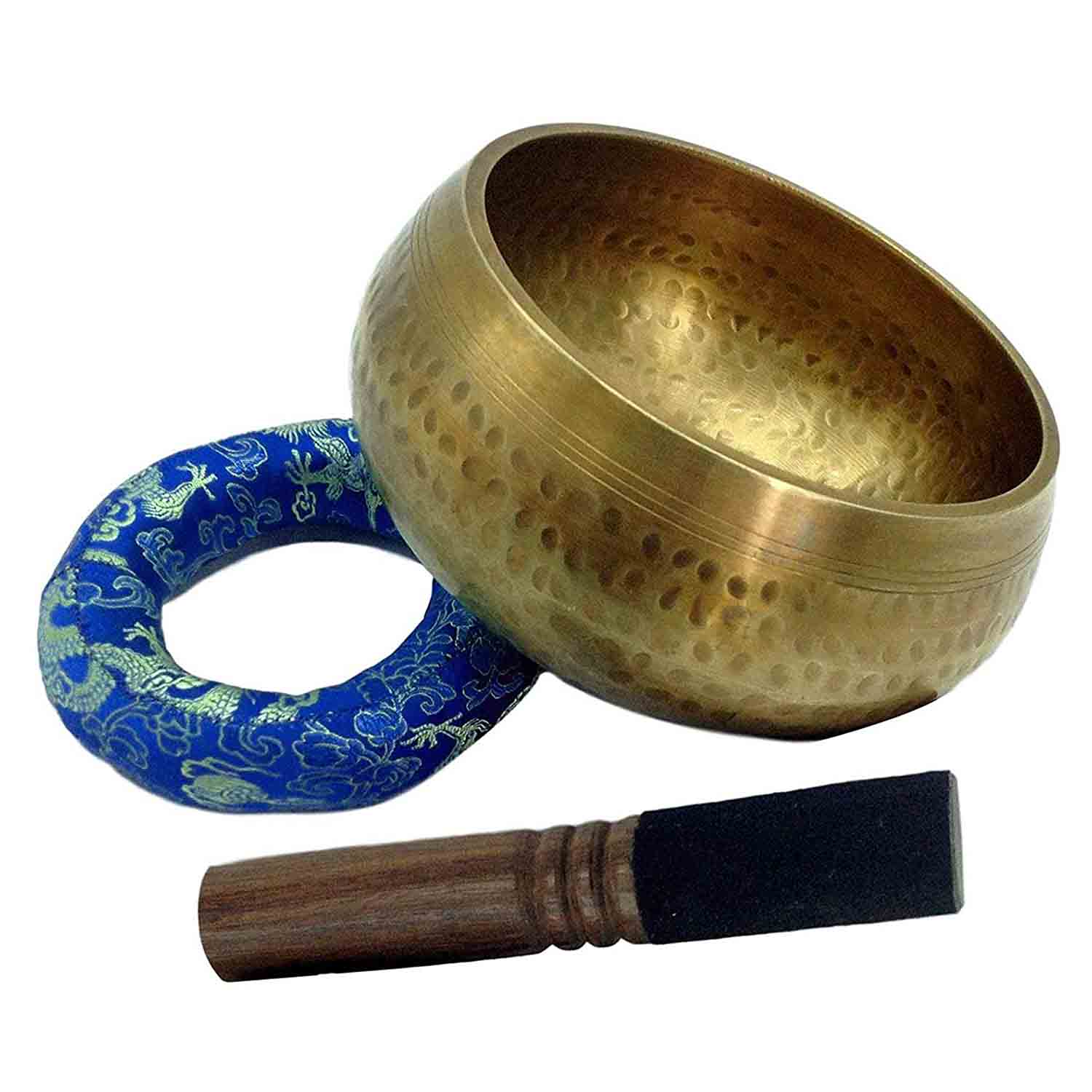 Himalayan Hand Hammered Singing Bowl Sound Healing Music Chanting Yoga Meditation Tibetan Bowl set with Mallet Cushion