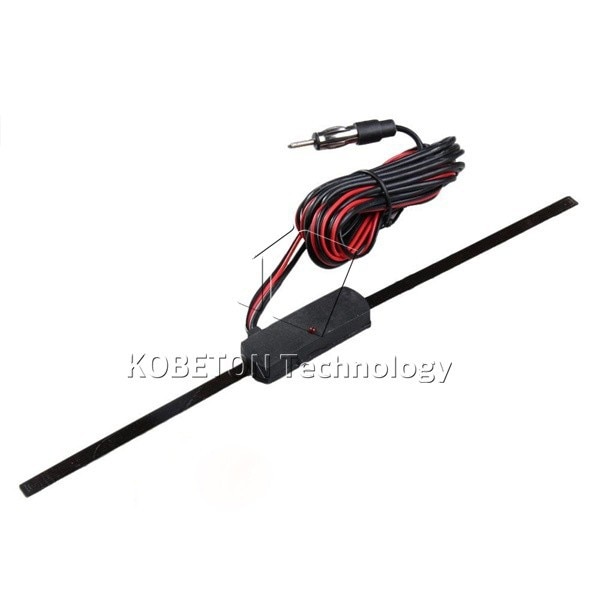 Universal 12V no direccional Auto parabrisas de coche montaje electrónico autoadhesivo TV FM Radio antena señal fortalecer