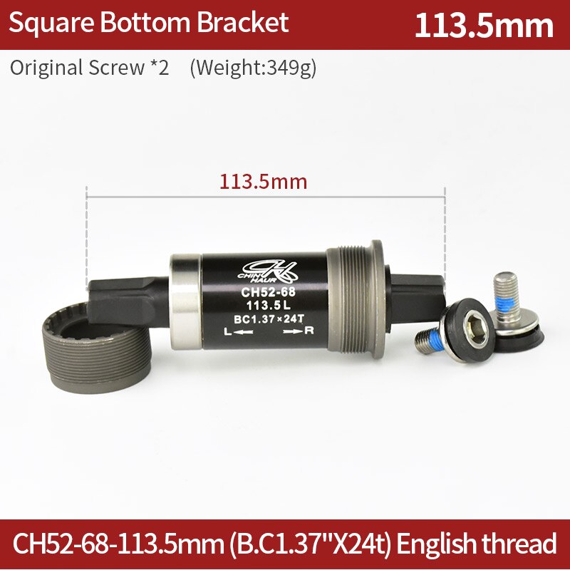 JSHOU BIKE Square Taper Bottom Bracket BSA Tool Crank Axis Accessories Waterproof BB Parts Cycling Tool for Mountain Road Bike: 113.5mm CH52 68