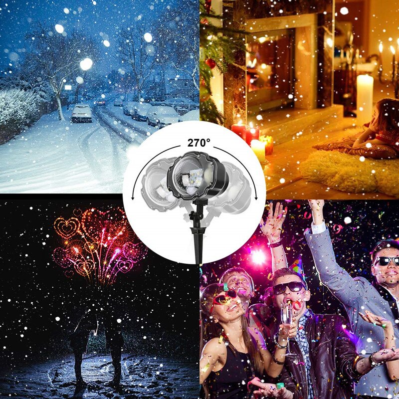 Snowfall LED Light Projector,Sanwsmo Christmas Snow Light,Snow Falling Projector Lamp Dynamic Snow Effect Spotlight for Garden