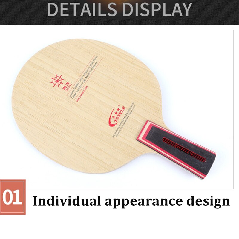1PC Ping Pong Paddle Blade CS FL Long Short Handle Table Tennis Racket Bat 7 Ply Tung Wood Carbon Fiber Table Tennis Competition