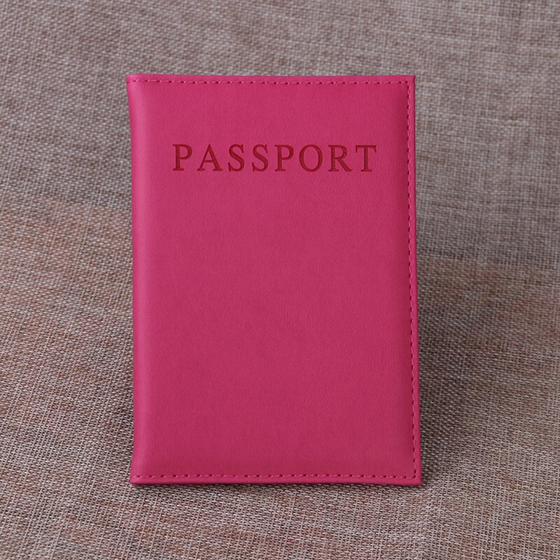 BONAMIE 11 Farben Unisex Reisepass Abdeckung Für Weibliche Pu Leder Grün Reisepass Männlichen Mädchen Reise Deckt für Pässe: Rose Red