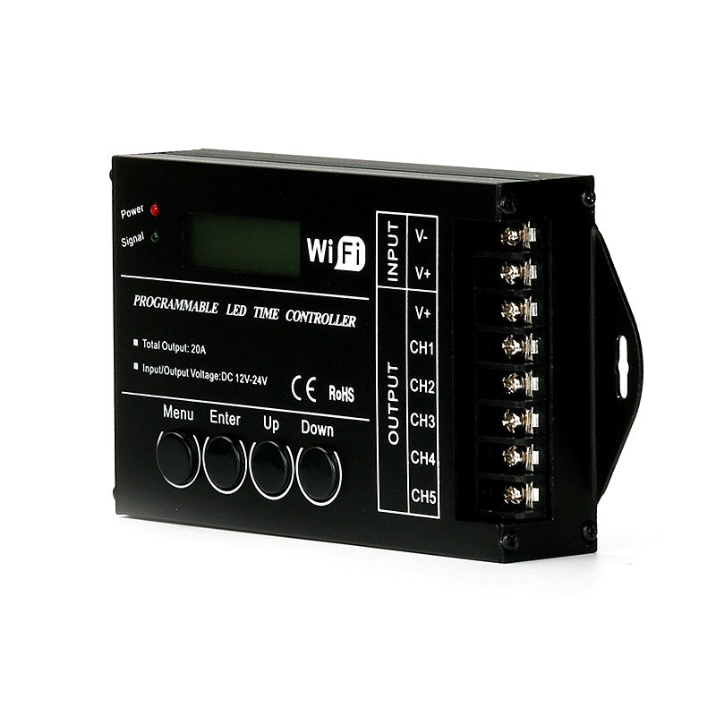 Controlador LED RGB Programable por tiempo WIFi TC421 TC420 DC12V/24V 5CH 20A, atenuador LED para teléfono PC con ánodo común para 3528 5050 tiras Led