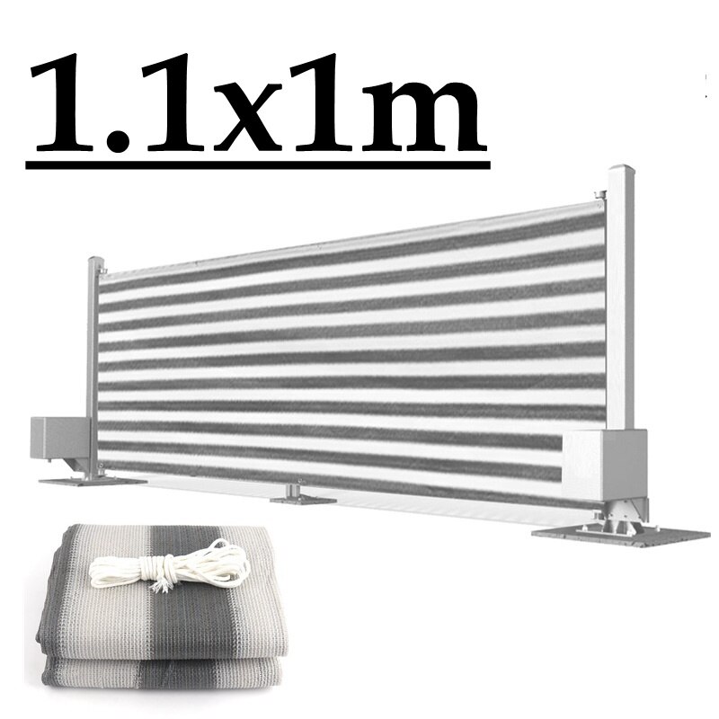 Grey Stripes Balcony Fence Screen Stair Rail Mesh Anti-UV Windproof Apartment Balcony Protection Terrace Shelter Privacy Net: 1.1x1m