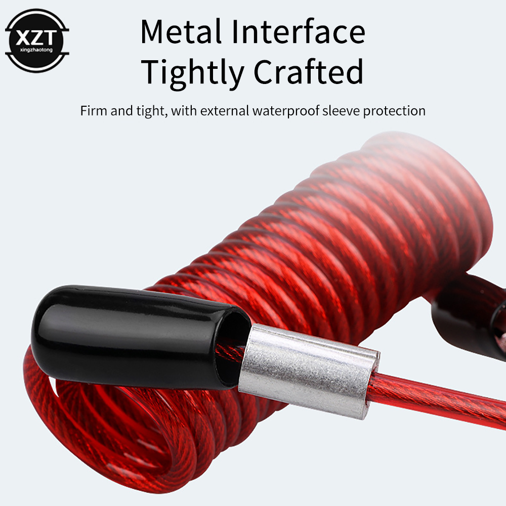 120Cm Alarm Schijf Slot Beveiliging Anti Dief Motorfiets Motorfiets Wiel Rem Alarm Slot & Tas En Herinnering Veer Kabel