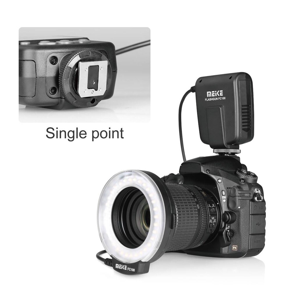 Speedlite led flash lys ring speedlite ring fyld lampe meike  fc100 enkelt kontakt populær type universal manual til dslr kamera