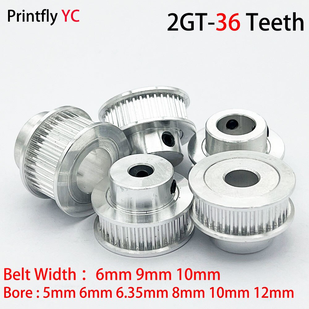 3D Drucker Parts36 Zähne 2GT Timing Pulley Bohrung 5/6/6.35/7/8/10mm für GT2 Öffnen zahnriemen breite 6/9mm kleine spiel 36Tee