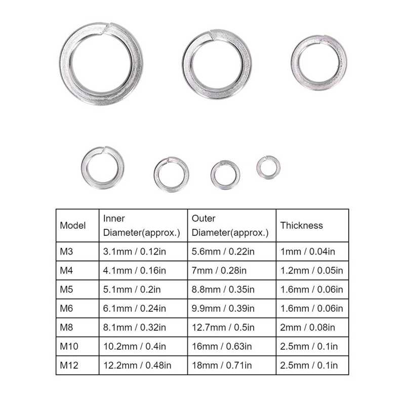 Split Lock Washers Spring Washer DIN 7980 for Screws Bolts for Factories for Home