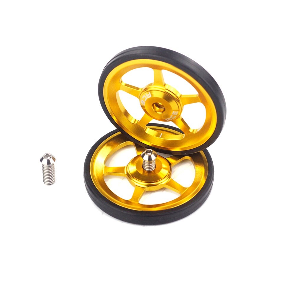 Aceoffix Easy Wheels Easywheel & Titanium Bolts For Brompton Folding Bike Dino Kiddo bike Alloy Super Lightweight wheels 2pcs: Gold