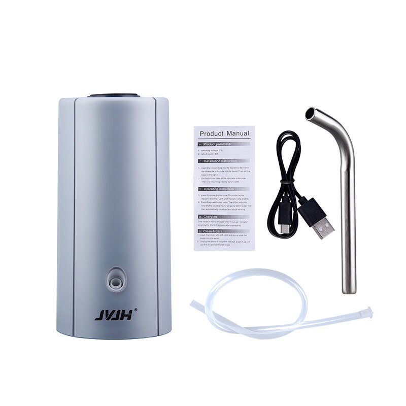 Chargeable Mini Household Intelligent Electric Barrelled Water Portable One-button Water Pump: Dark Grey