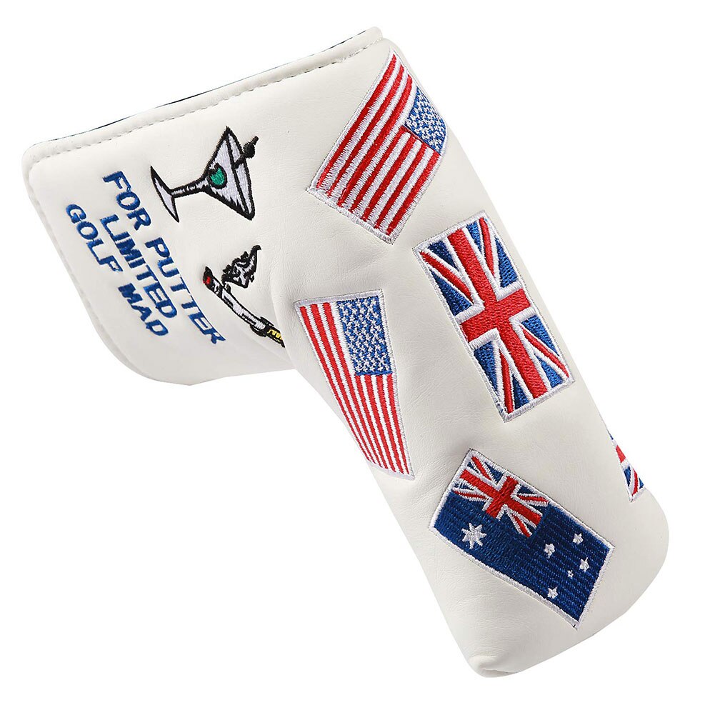 Outdoor Accessories Parts Protective Self Putter Head Cover Sports Golf PU Leather US Flag Pattern Tool Decorative