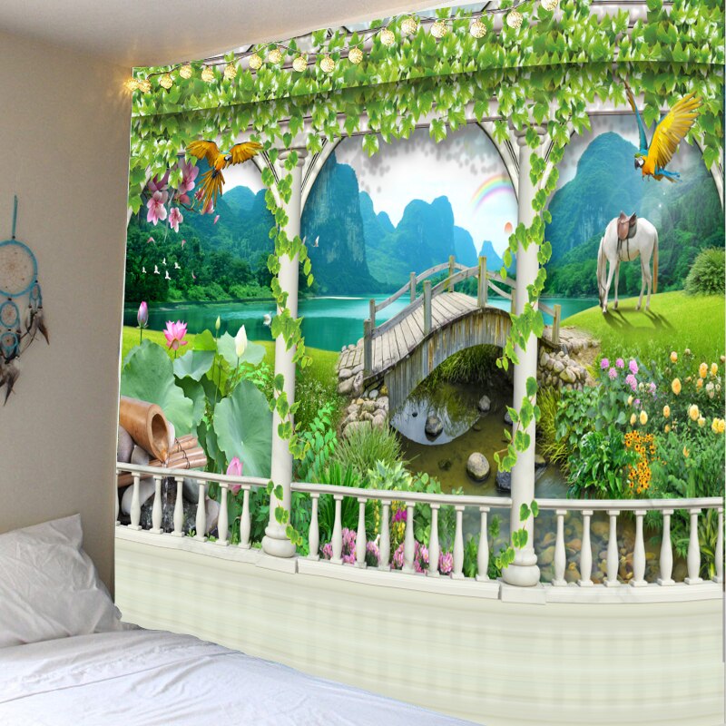 Beautiful tapestry 3d digital printing landscape tapestry hippie tapestry living room bedroom home decoration tapestry