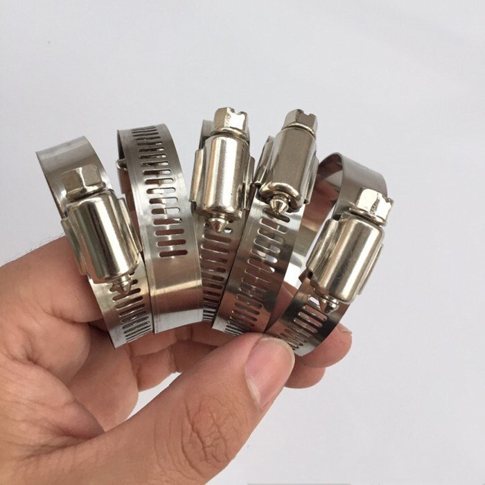 50 stks/doos Multi Size 8mm-32mm Rvs Hoepel Slangklem Rvs Set automotive leidingen clip Vaste tool