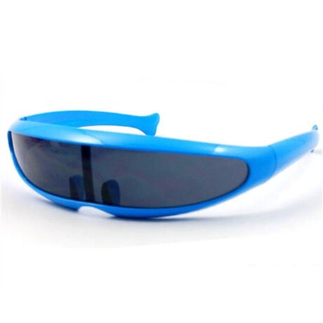 Gafas de sol con forma de pez para niños y niñas, lentes de sol con forma de Animal, estilo alienígena, súper geniales, montura colorida,: Azul