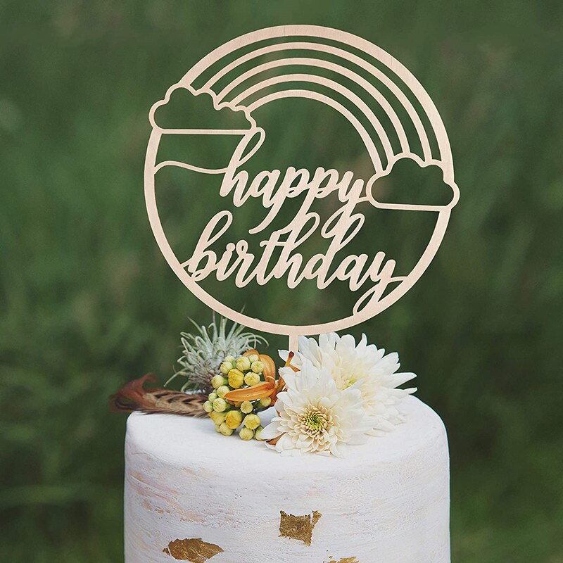 Rainbow Happy Birthday Cake Topper, Rainbow Cake Topper, Kids Birthday Party, 1st Birthday Cake Topper, 1st Birthday Girl,