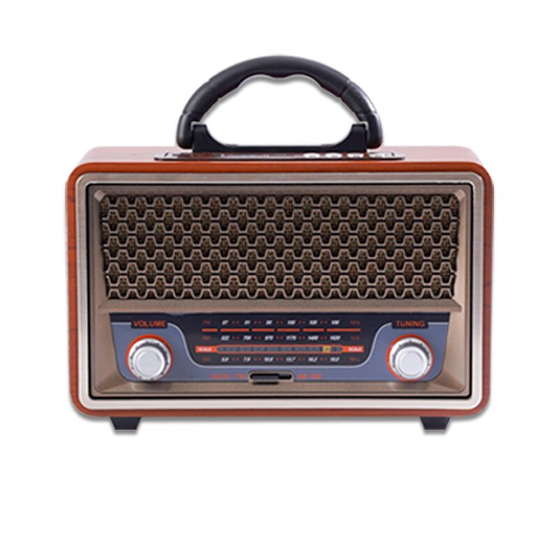 Full Band Radio Multi-functional AM/FM/SW Radio Retro Bluetooth Speaker Wooden MP3 Player Support AUX/TF Card/U Disk Play: Default Title