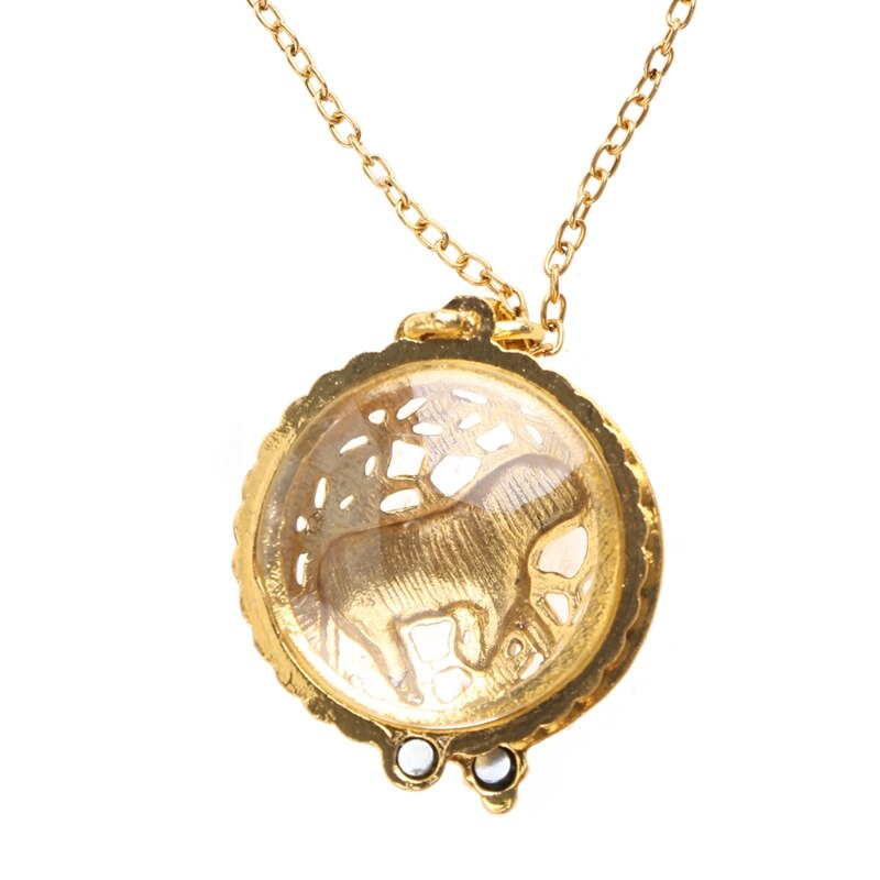 Vintage Chain Magnifying Glass Necklace Pendant Grandma Metal Magnifier