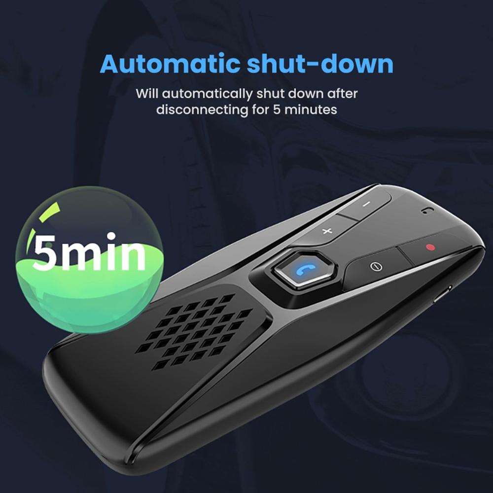 Handsfree Car Kit Wireless Speaker Auto Sun Visor MP3 Player Wireless 5.0 Speakerphone for Phone Hands Free