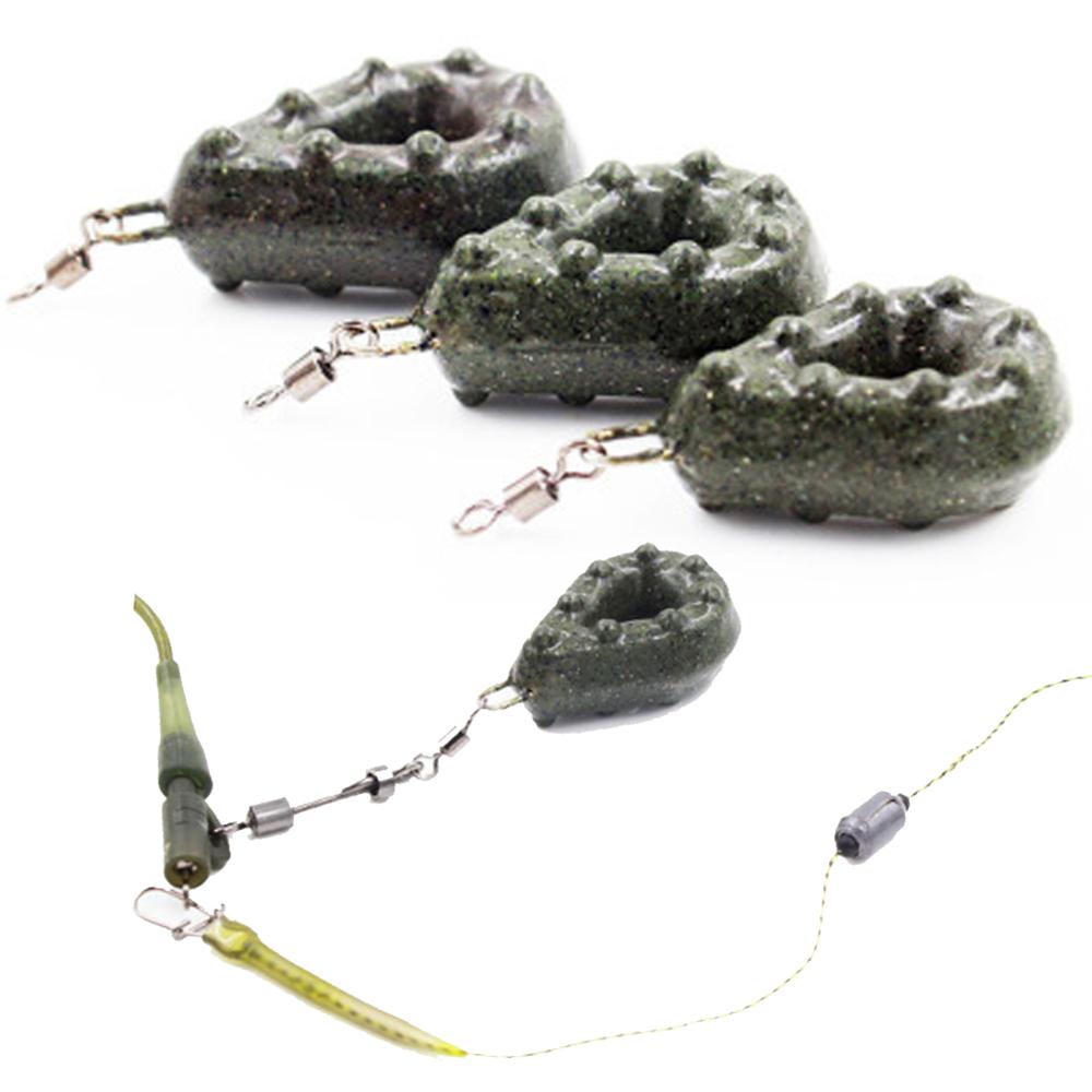 JIGEECARP 2PCS Carp Fishing Tapered Flat Pear Shaped Lead Sinkers Pebble Weight Mimic Coated Fishing Lead Weights