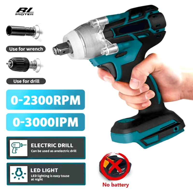 520N.M Borstelloze Elektrische Slagmoersleutel Draadloze Elektrische Slagmoersleutel Borstelloze Elektrische Sleutel Handboor Socket Power Tool