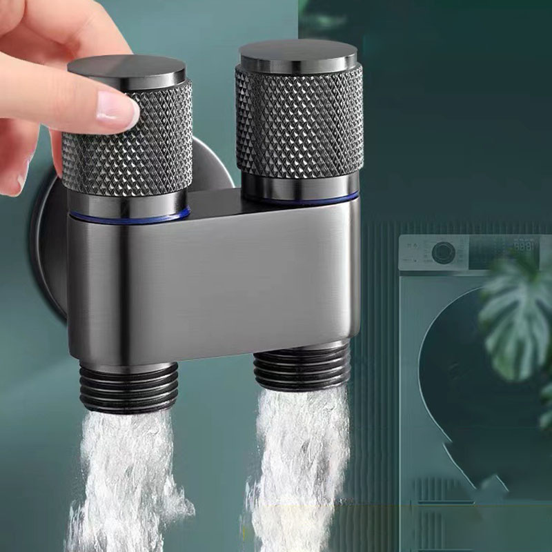 G1/2 1 in twee uit dubbele bediening wasmachinekraan toilet driehoekige kraan wasmachine toilet stopkraan badkameronderdelen