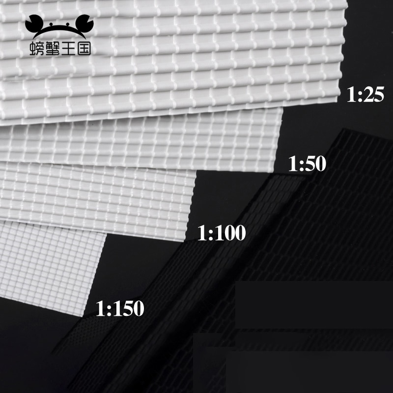 ABS Plastic Styrene Roof Tiles Sheet 270mm x 270mm White Architectual Model making sand table material