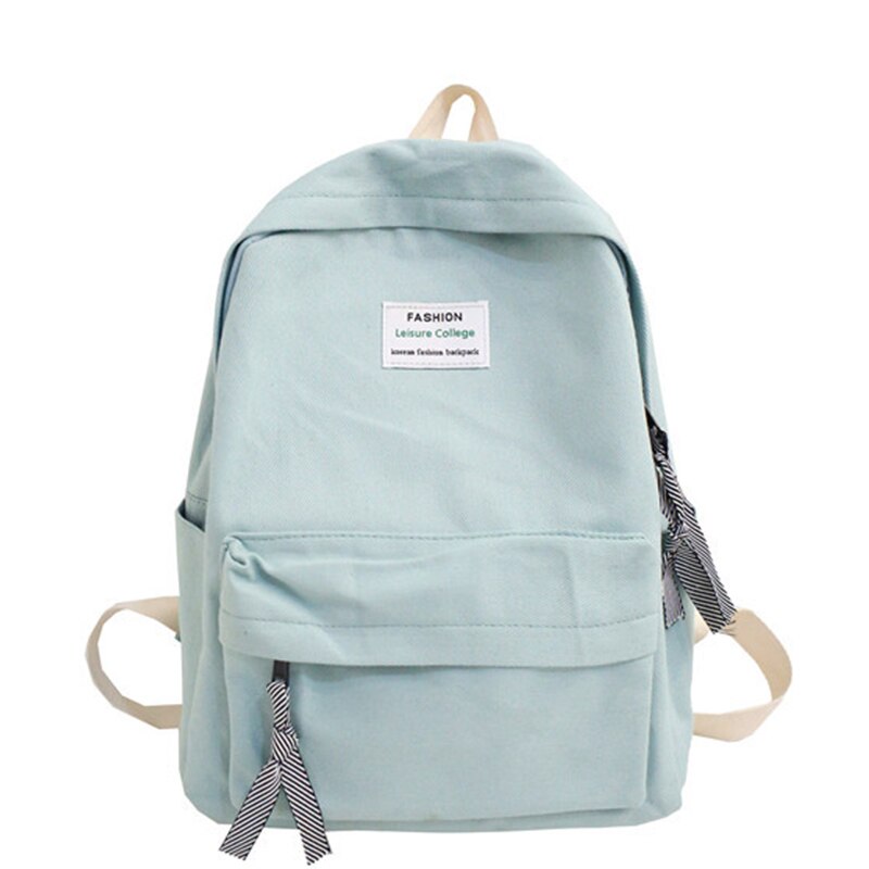 Cute School Bag Girls Canvas Backpack Women Shoulder Bags Travel Student Schoolbag Teenager Backpacks WBS799-2: Light Green