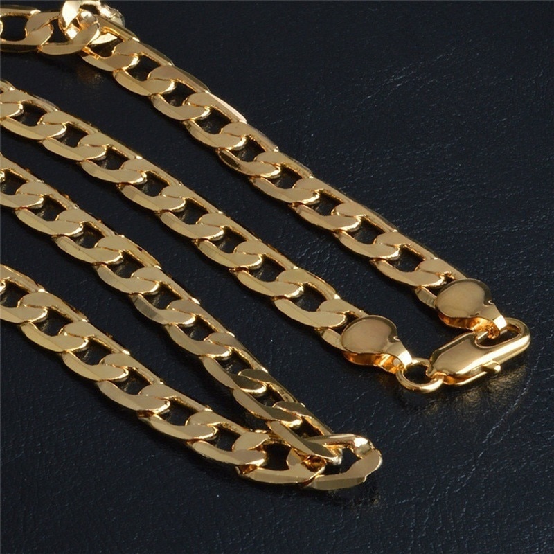 6Mm Cubaanse Link Chain Gouden Ketting Mannen Armband 20/45/50/55/60/65/70/75Cm Curb Chain Hip Hop Ketting Voor Mannen Sieraden Kolye4