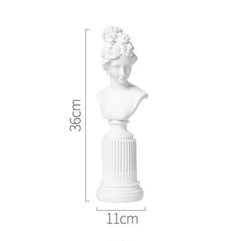 Nordic Woondecoratie Hars Standbeeld Karakter Sculptuur Kamer Decoratie Accessoires Creatieve Ambachten Golden Desktop Meubels: WHITE