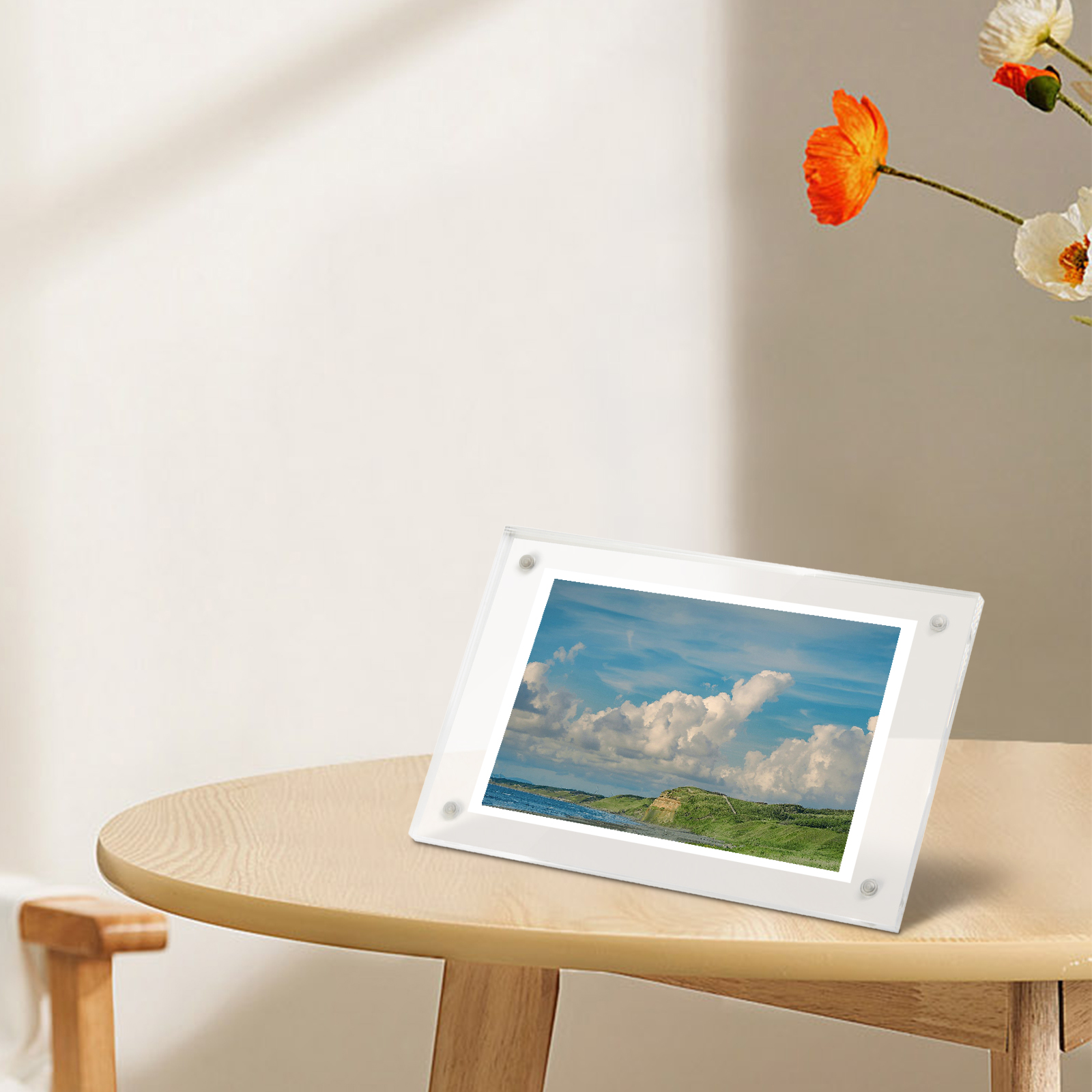 Transparente Acryl-Anzeigetafel, magnetisch, doppelseitig, Fotorahmen, klarer Kristall, Poster, Schreibtisch, Show-Ständer, Schreibtisch-Dekoration für Zuhause