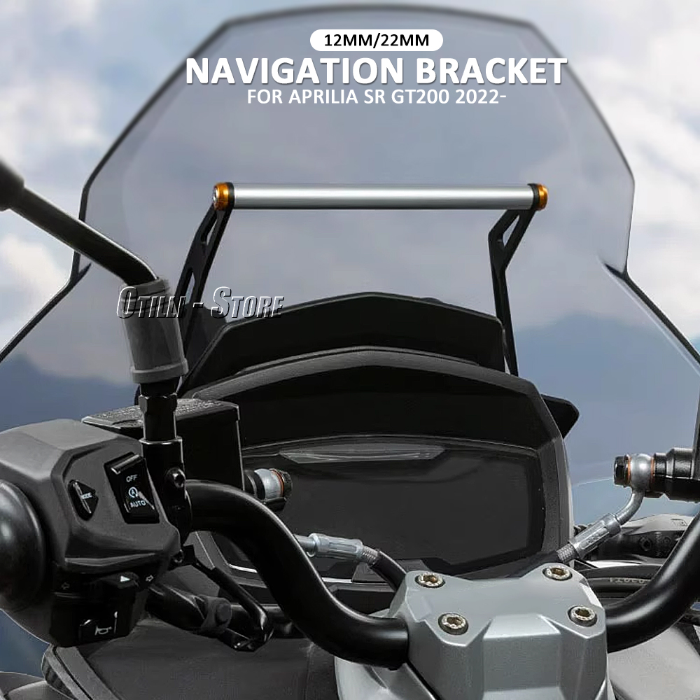 12 Mm/22 Mm Gps Beugel Fit Voor Aprilia Sr GT200 GT 200 Sr Gt200 2022 2023 Gps navigatie Telefoon Houder Frame Beugel