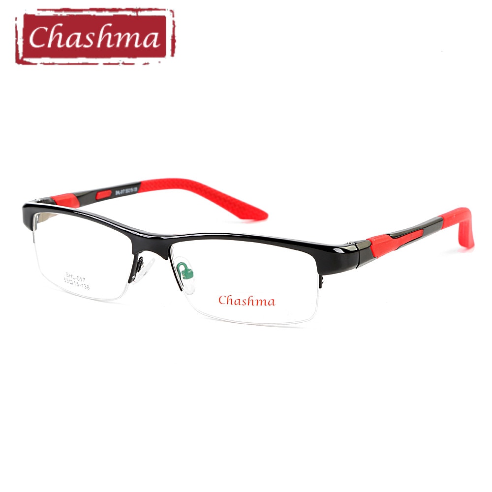 Chashma TR90 Rahmen Aluminium Magnesium Tempel Frühling Scharnier Halb Rand Brillen Sport Stil Gläser Rahmen für Männer