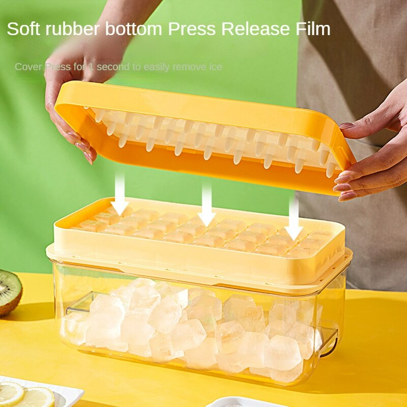 Forms for Ice Block With Cover Silicone Mold Silica Gel Ice Lattice Double-layer Creativity Molds Cube Tray Kitchen Tools Dining