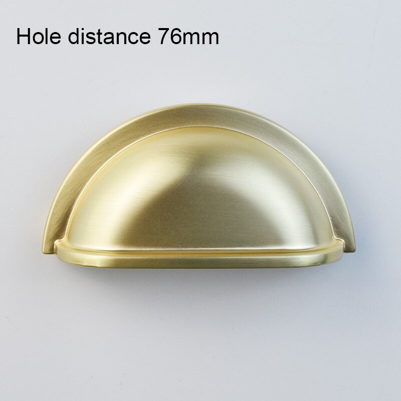Gold/Bronze Shell Handle Ears Semicircular Shape Furniture Handles Wardrobe Cupboard Cabinet Knobs Kitchen Drawer Door Pulls: 76mm Golden