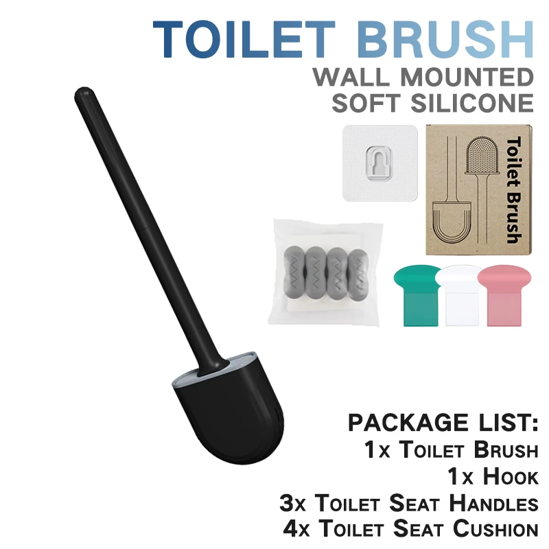 Wc Pinsel Silikon Wc Reinigung Pinsel Wand Montiert Wc Reiniger Besen Set Moderne WC Kit Schönheit Bad Zubehör