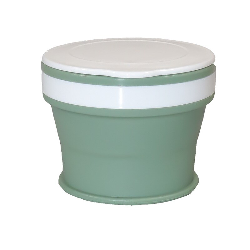 170ml/270ml/350ml udendørs bærbare lækagesikre silikone folde teleskopkop: Søgrøn 270ml