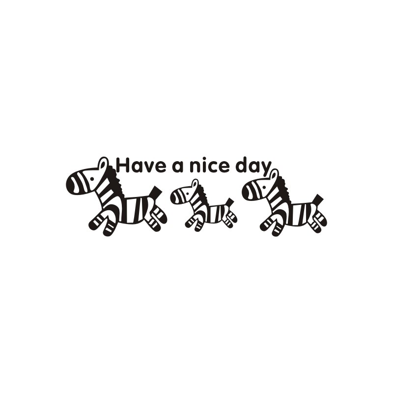 Cute little zebra wall stickers nursery stickers kids room decorative vinyl wall sticker for girls babies english indoor Y170647: Default Title