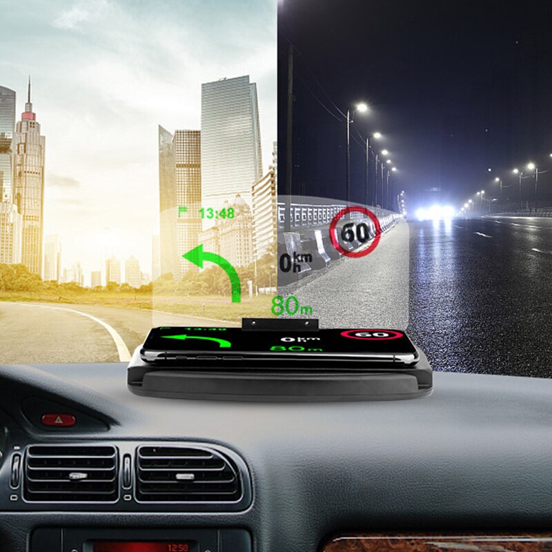 Frontal Car HUD GPS Unified Projector Holder With Charging Electronics