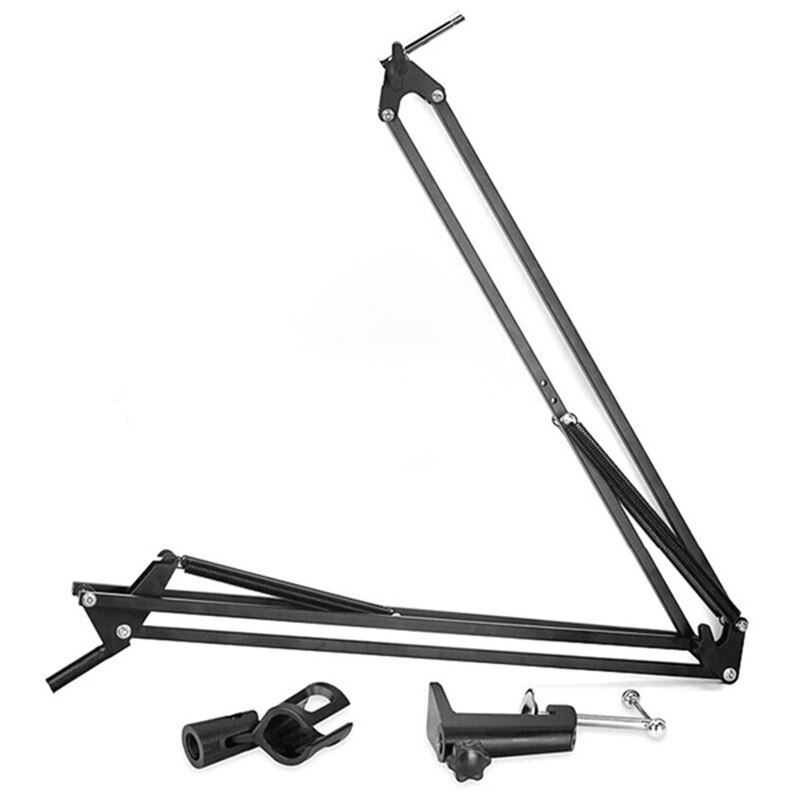 Extendable Microphone Scissor Suspension Arm Stand NB-35 Mic Holder Tripod Windscreen Shield wth Mic Clip Table Mounting Clamp