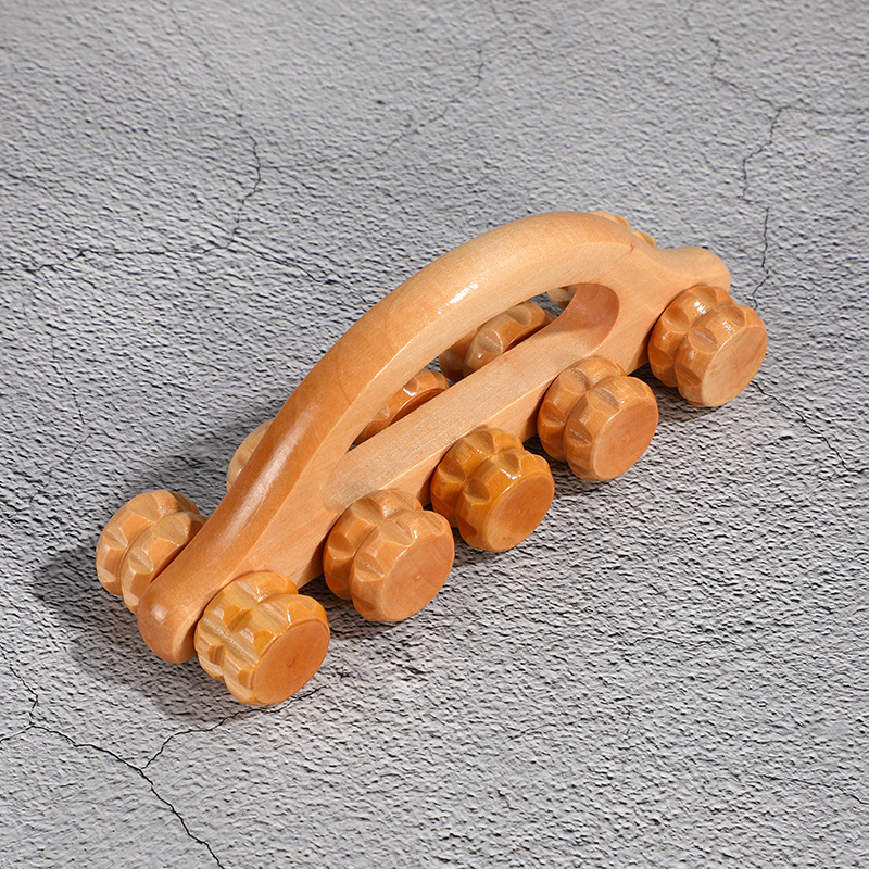1-teiliges Massageroller-Werkzeug aus Holz, manuelles Massagegerät aus Holz, Rückenmassageroller aus Holz für Nacken, Bein, Rücken, tiefes Gewebe, Muskelmassagegerät