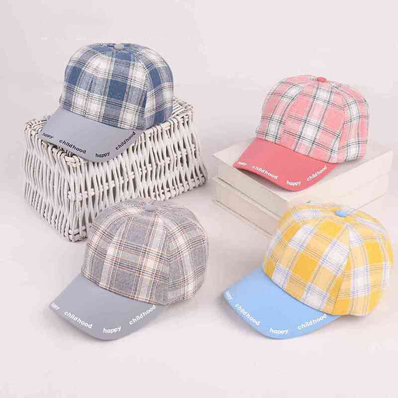 Plaid Baby Summer Hat Soft Cotton Adjustable Kids Baseball Cap For Baby Boy Girls Peaked Caps Children Snapback Hip-Hop Sun Hat