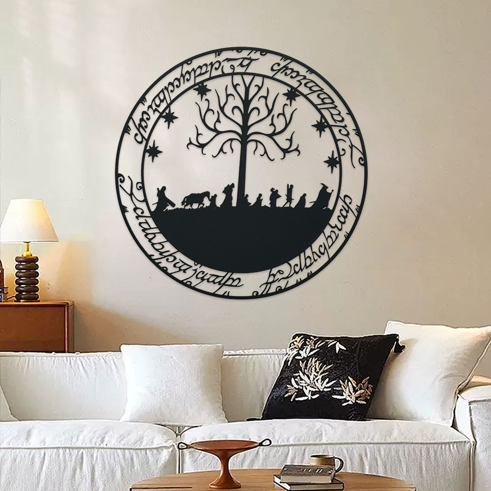 Decorazione della stanza, arte da parete in metallo ispirata al Signore degli Anelli, targa in metallo Hobbit, decorazioni per la casa, decorazioni murali, decorazioni per la telecamera, decorazioni per esterni