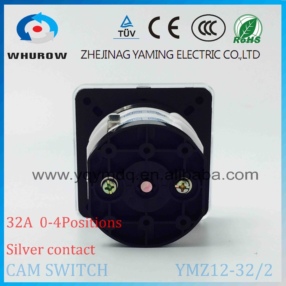 Rotary switch knob 5 position 0-4 YMZ12-32/2 universal combination manual electrical changeover cam switch 32A 690V 2 phases