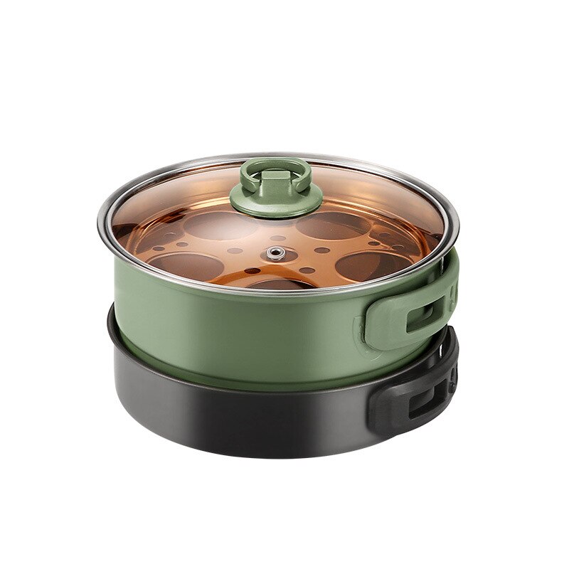 Olla eléctrica portátil para una sola persona, olla antiadherente de viaje pequeña, plegable, multifunción, especial: Green tea