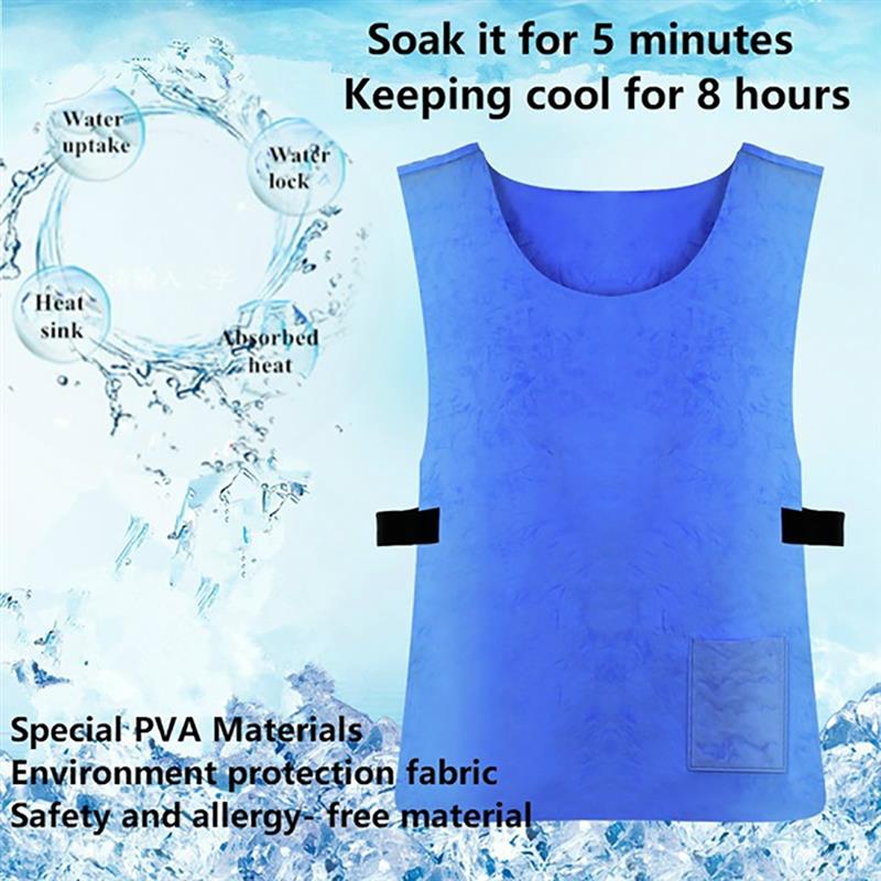 Cooling Camping Hiking Vest Fishing Cycling Vest Air Outdoors Equipment Quick Cooling Breathable Vest Summer Cooling Supply