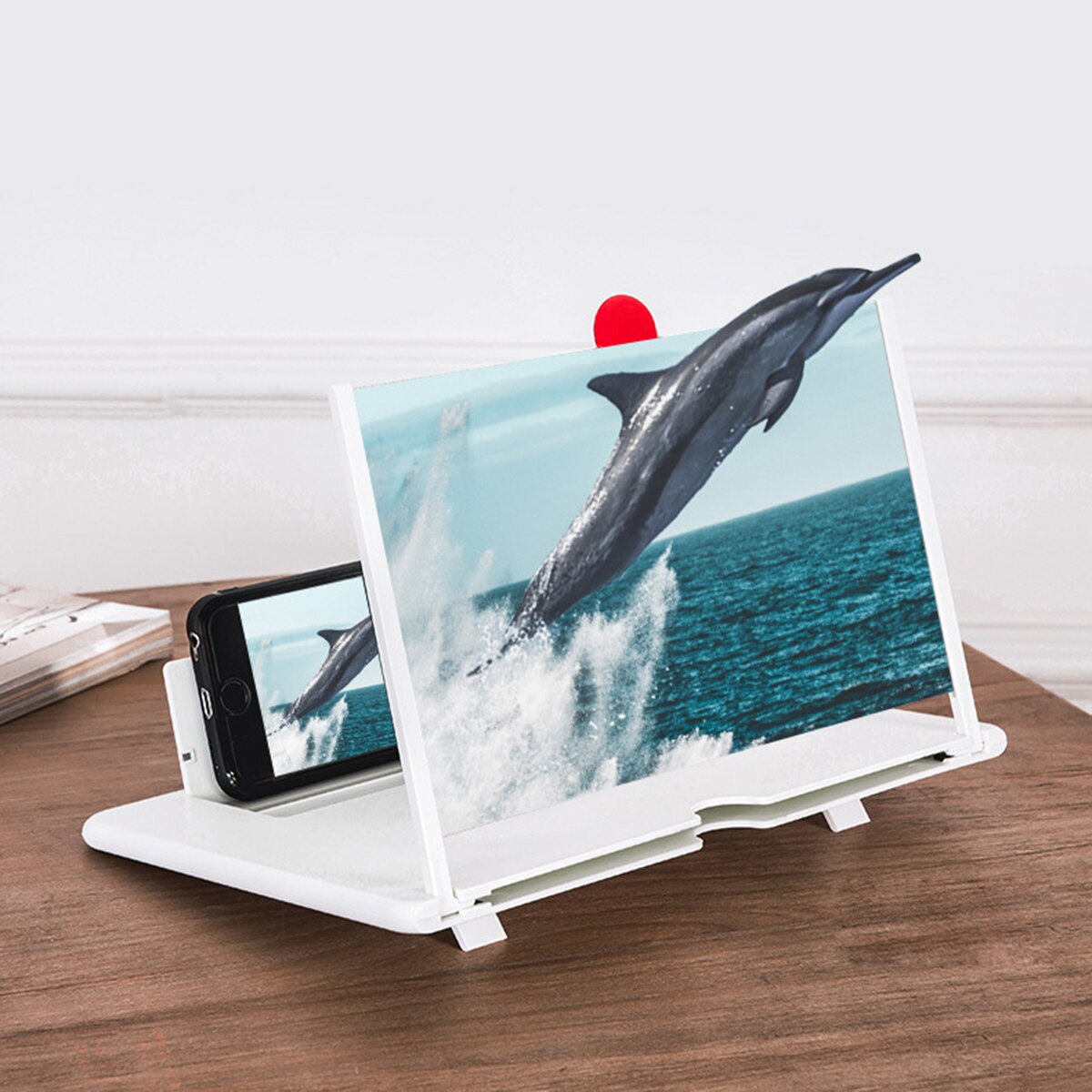 Nyeste pull typer mobiltelefon forstærker 3d effekt high definition stor skærm med skrivebordsholder forstørrelse foldning til filmspil