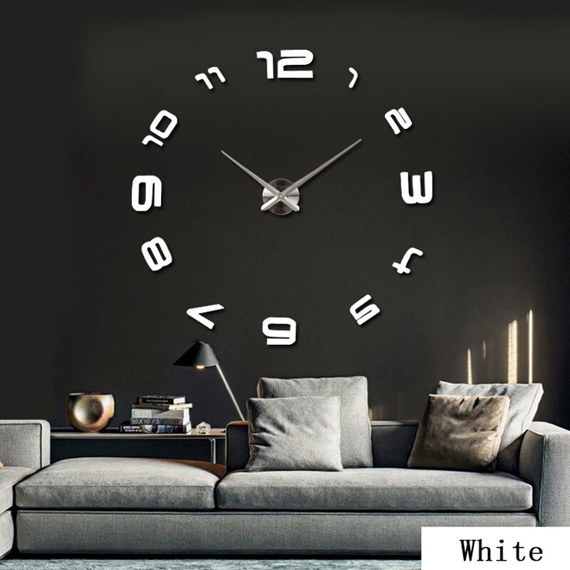 Specialtilbud ur vægure reloj de pared horloge ur stort dekorativt akryl spejl kvarts stue